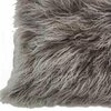 Homeroots Grey Snowtop Tibetan Lamb Pillow 334353